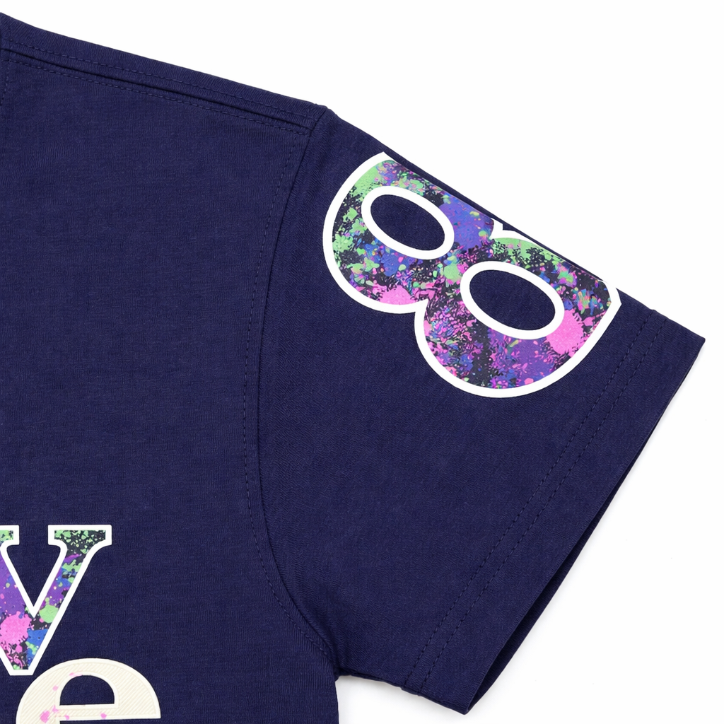 Navy Blue “Brave Time” Graphic T-Shirt