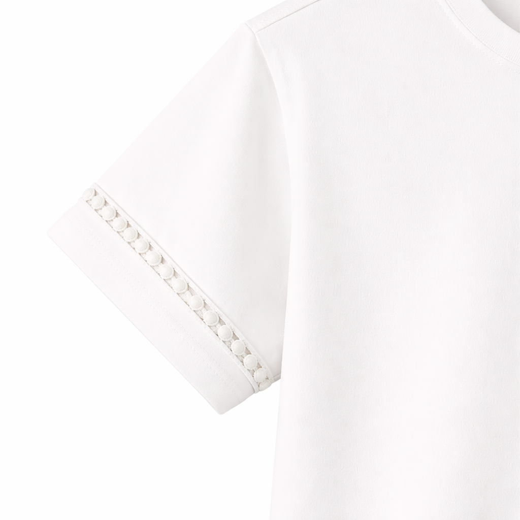 Ivory crochet Charm Pocket Tee
