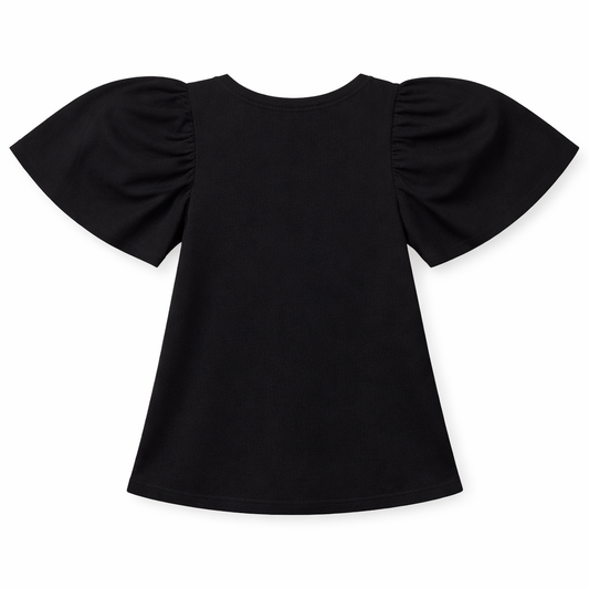 Black Bow Flutter Tee
