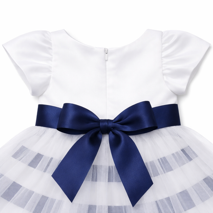 Navy Stripe Tulle Party Dress