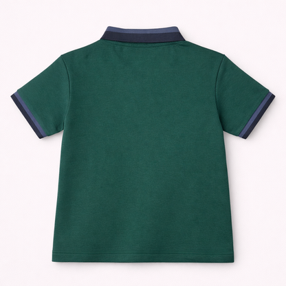 Classic Contrast Green Collar Polo