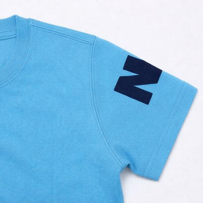Blue “Many & Many” Graphic T-Shirt