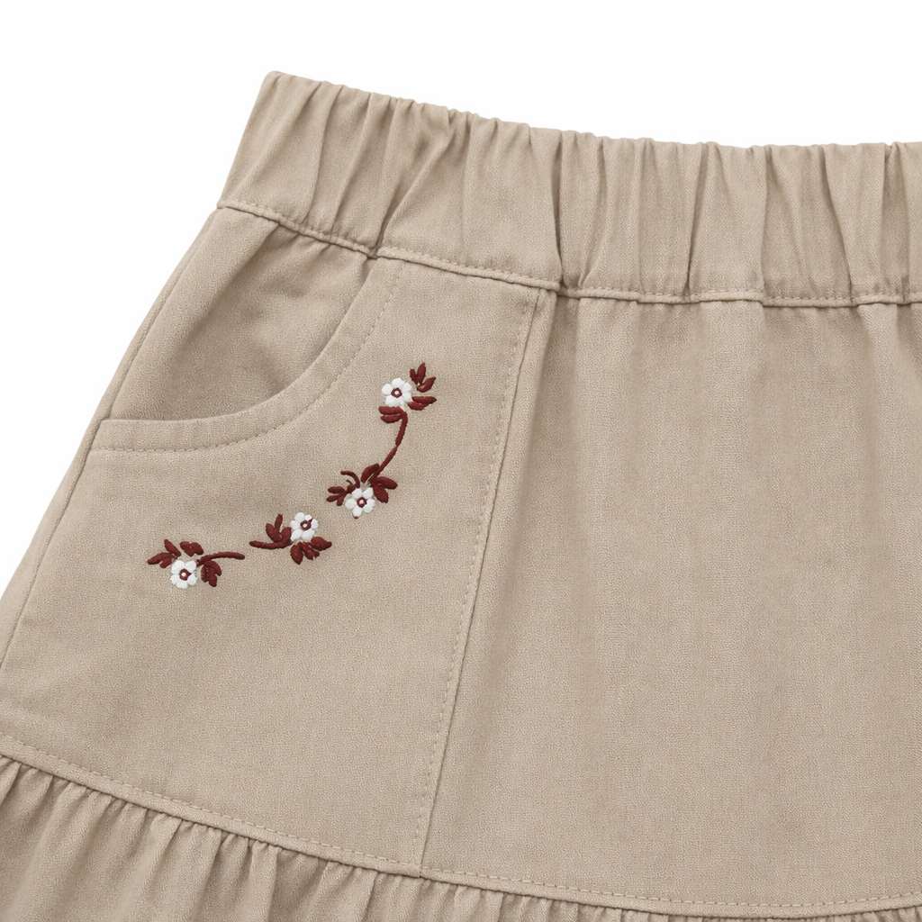 ⁠ ⁠Embroidered Pocket Skirt