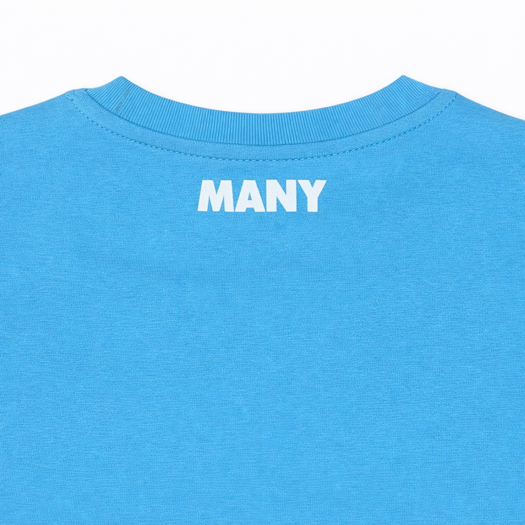 Blue “Many & Many” Graphic T-Shirt