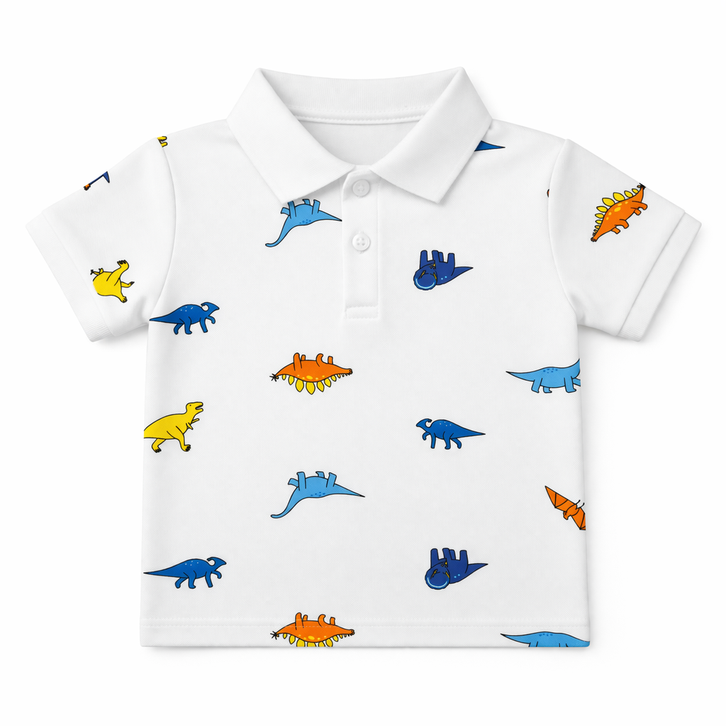 Dino Print Polo Tee