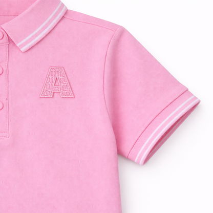 Pink “A” Embroidered Polo T-Shirt