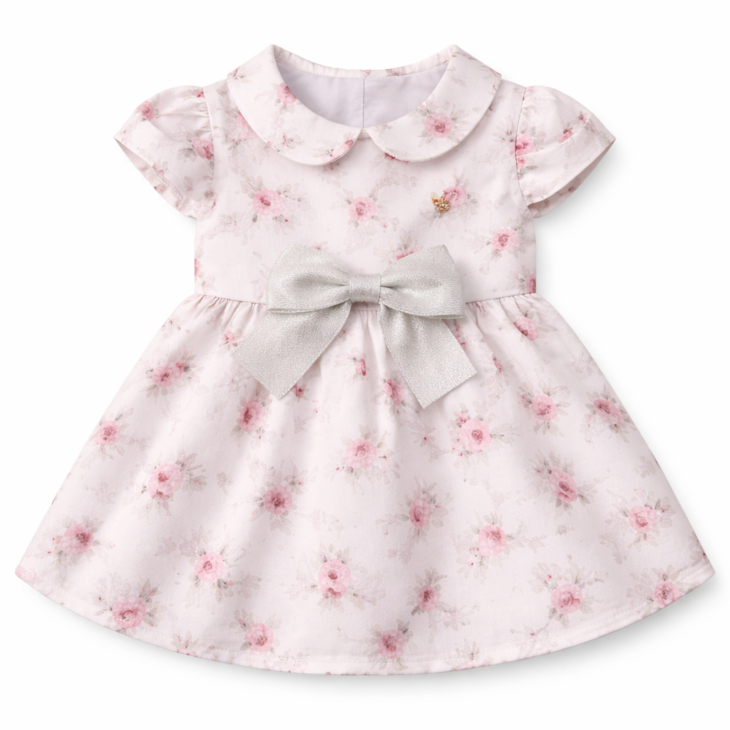 Pink Floral Bow Dress