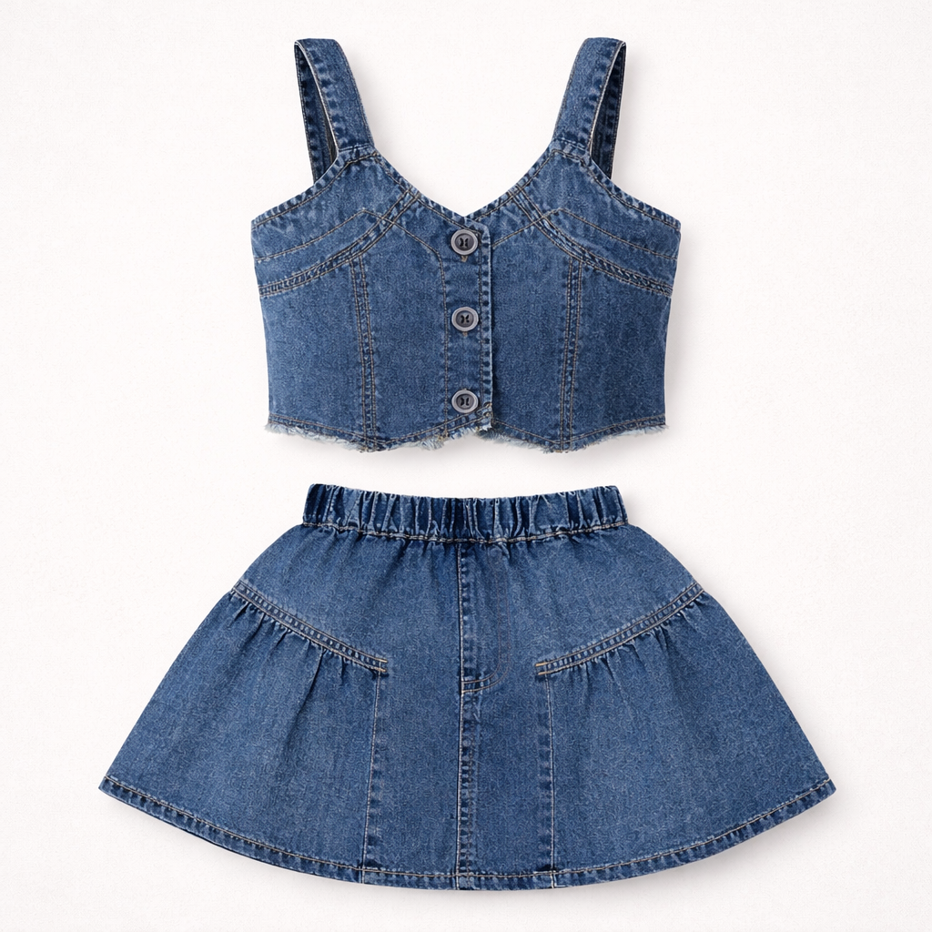 Fringed Top & Skirt Coord Set
