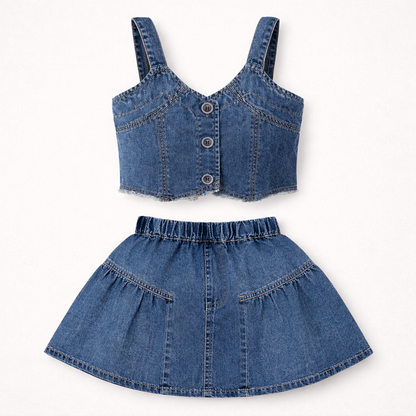 Fringed Top & Skirt Coord Set