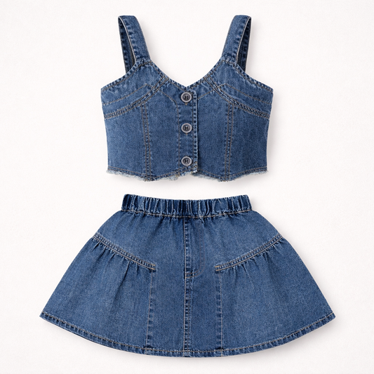 Fringed Top & Skirt Coord Set