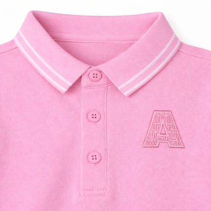 Pink “A” Embroidered Polo T-Shirt