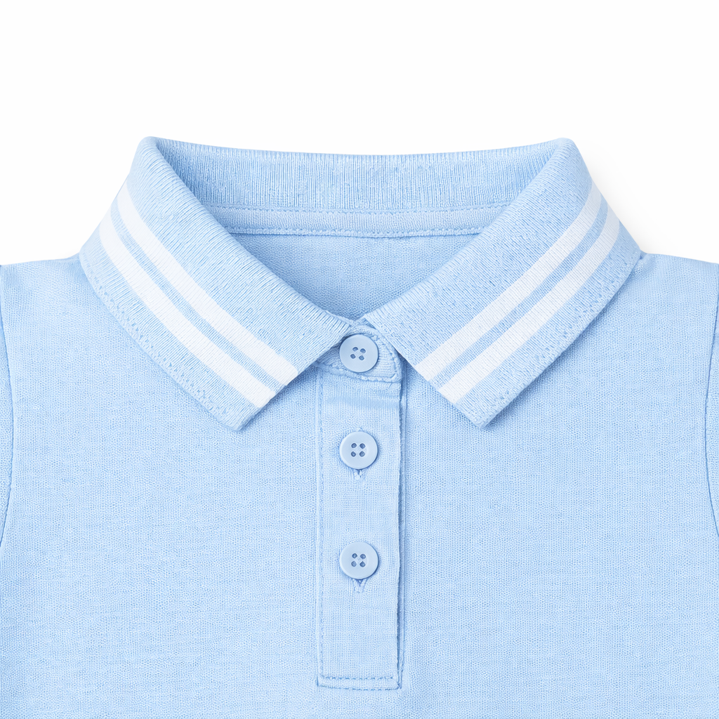 Blue Stripe Collar Polo Tee