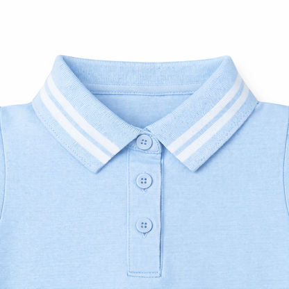 Blue Stripe Collar Polo Tee