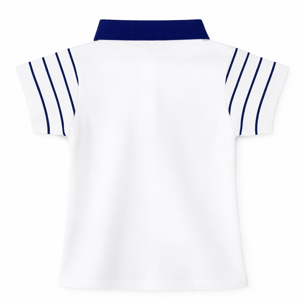 white Polo Pleated Skirt Set