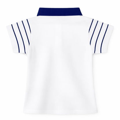 white Polo Pleated Skirt Set
