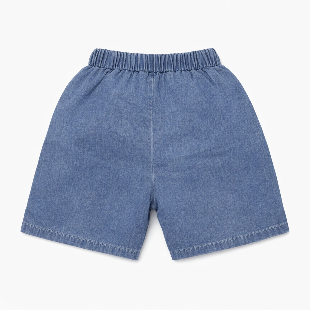 Car Print Polo Tee & Denim Shorts Set