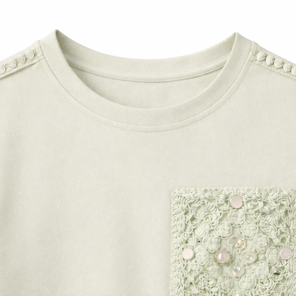 Mint crochet Pocket Tee