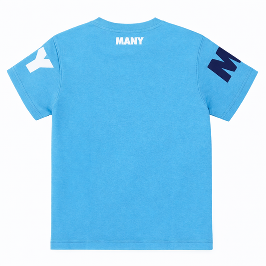 Blue “Many & Many” Graphic T-Shirt