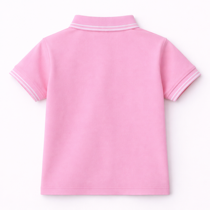 Pink “A” Embroidered Polo T-Shirt