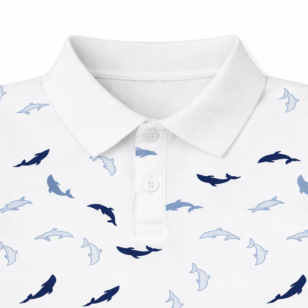 Dolphin Print Polo Tee