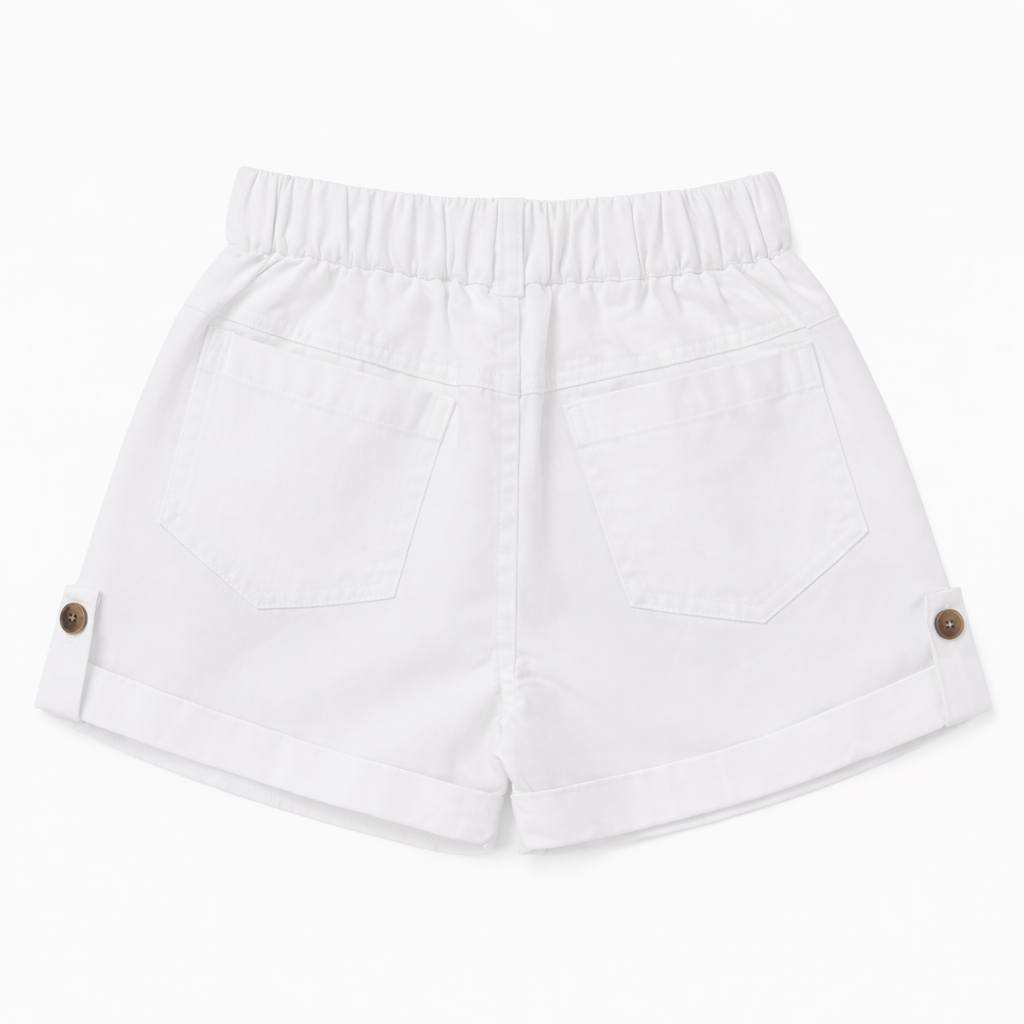 Classic White Belted Shorts