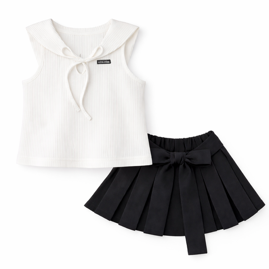 Ivory Sailor Bow Co-ord Set