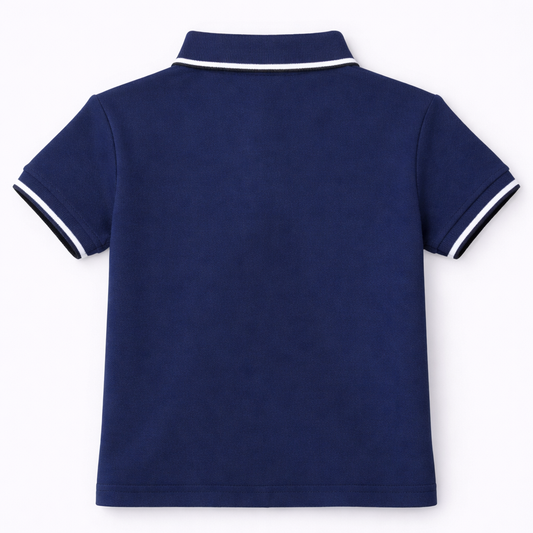 Navy Logo Embroidered Polo T-Shirt