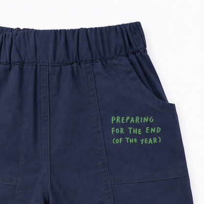 Navy Graphic Pocket Shorts