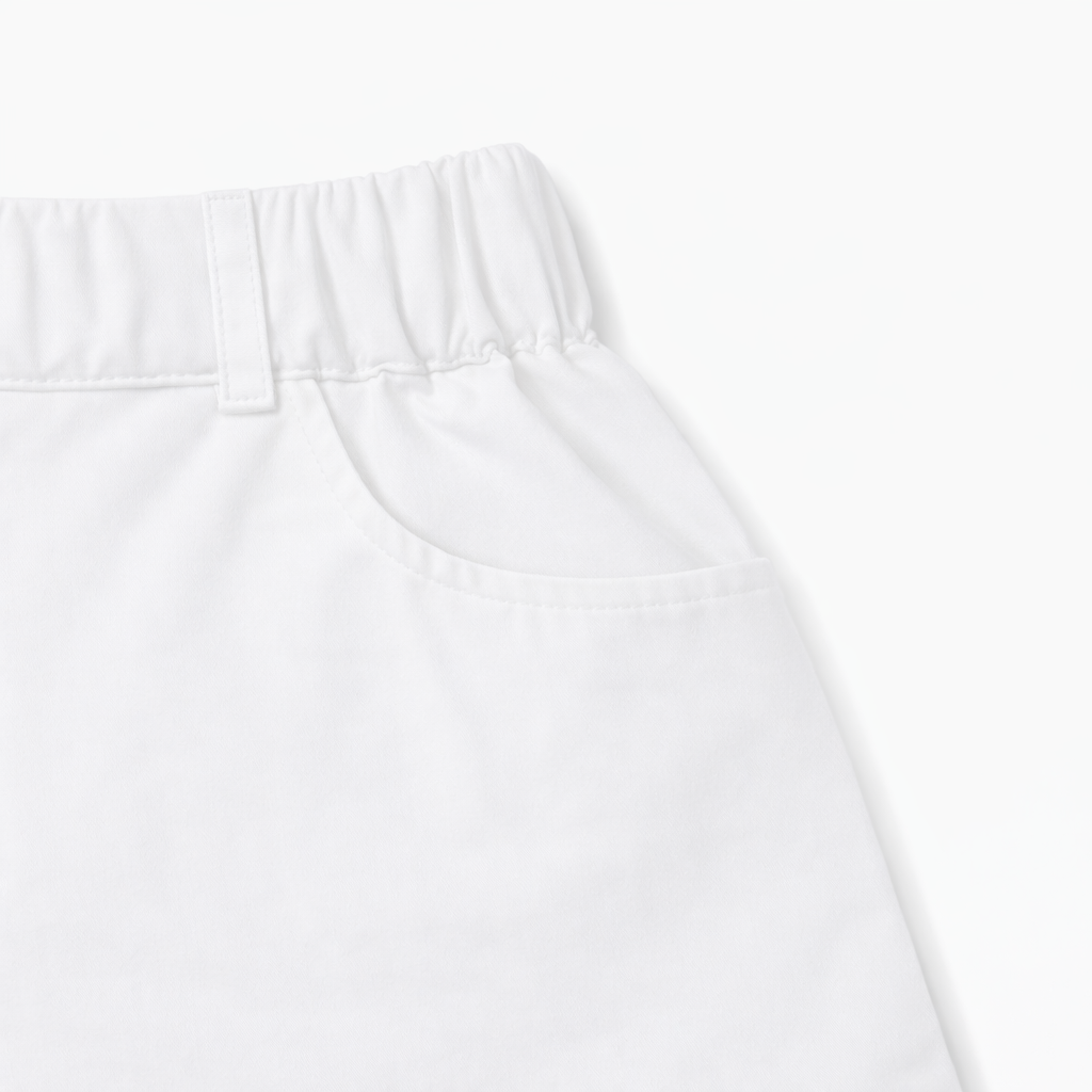 Classic White Belted Shorts