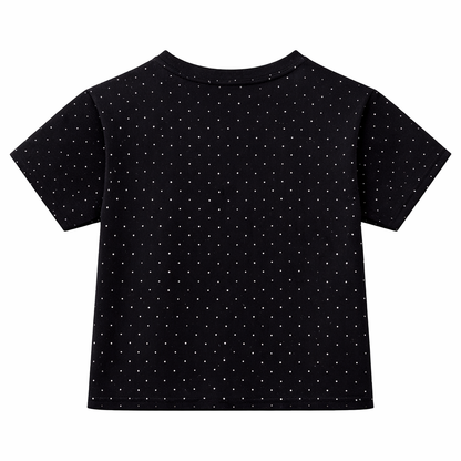 Black embellished polka Tee