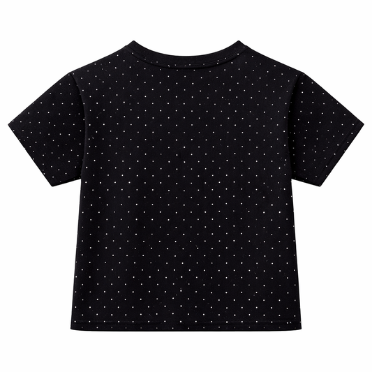 Black embellished polka Tee