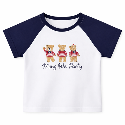 Bear Graphic Tee & Denim Shorts Set