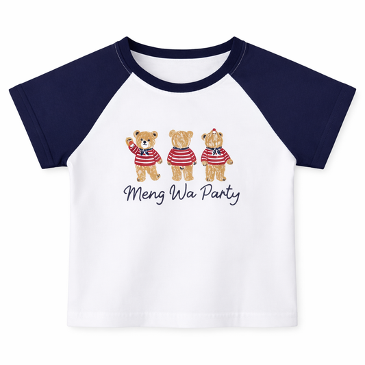 Bear Graphic Tee & Denim Shorts Set