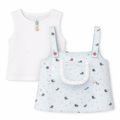 Blue Pinafore Set