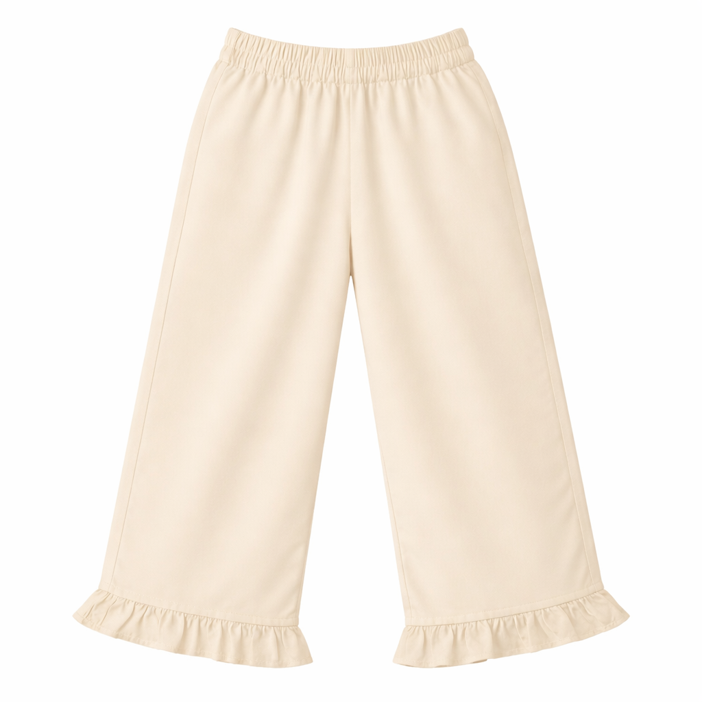 cream ⁠Ruffle Top & Pant Set