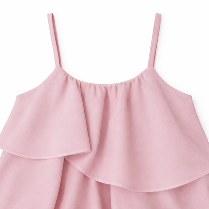 Blush bow ruffle coord set