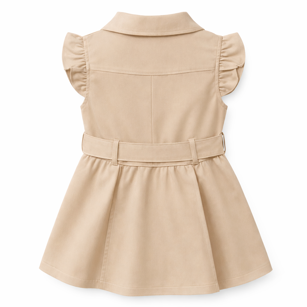 Beige Utility Belted Dress