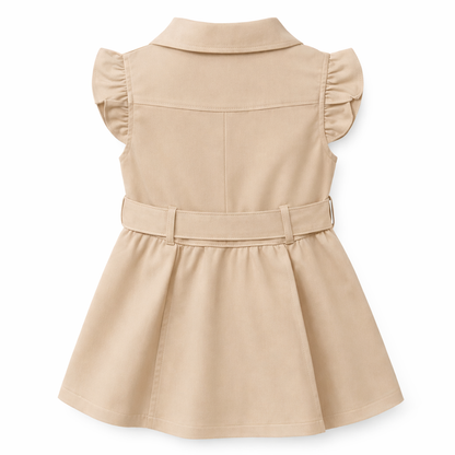 Beige Utility Belted Dress