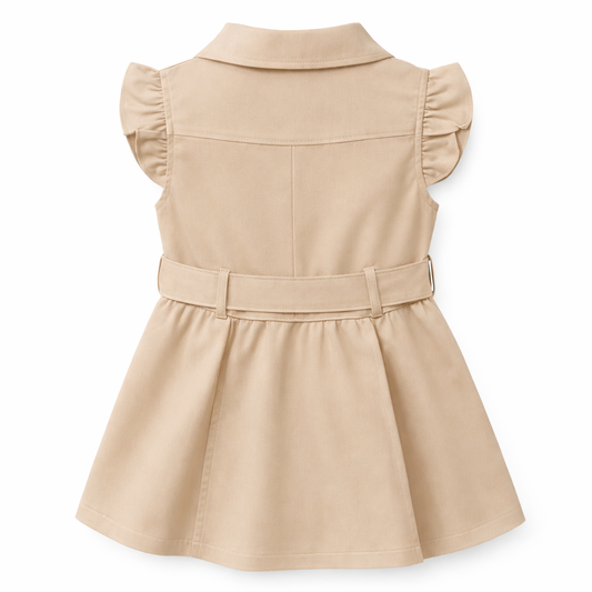 Beige Utility Belted Dress
