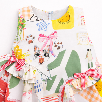 Playful Doodle Bow Dress