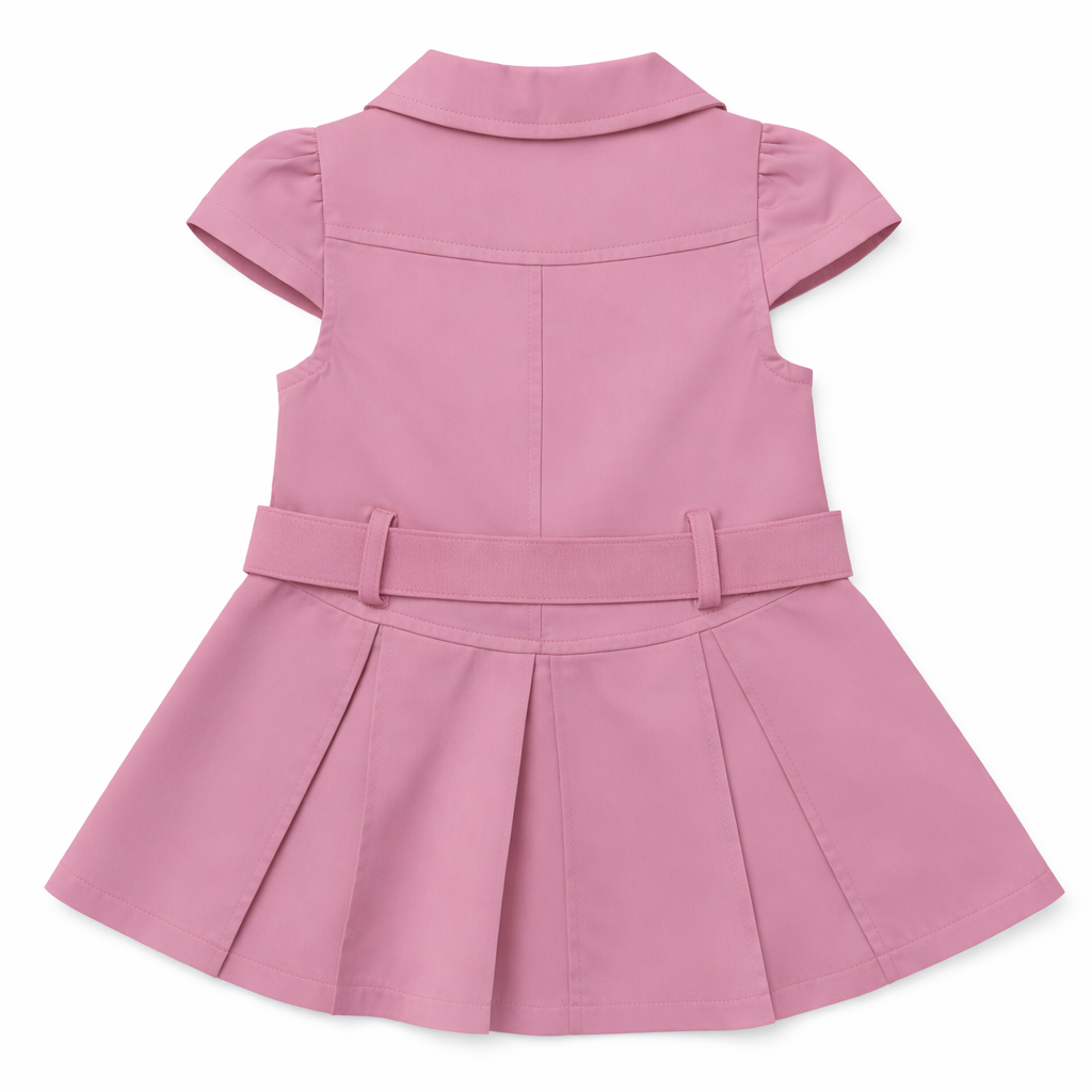 Dusty Rose Utility Bow Dress
