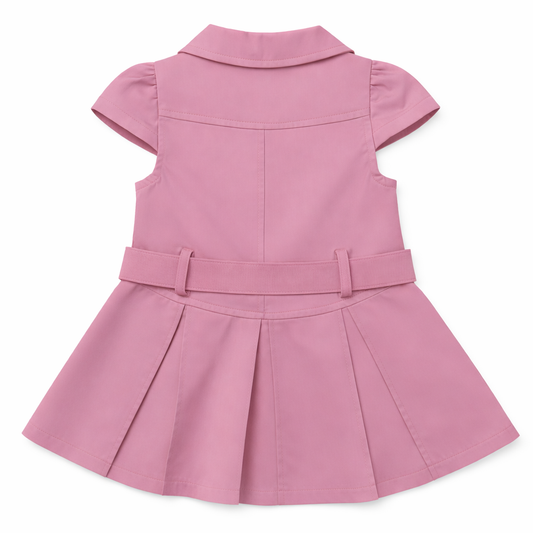 Dusty Rose Utility Bow Dress