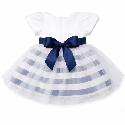 Navy Stripe Tulle Party Dress