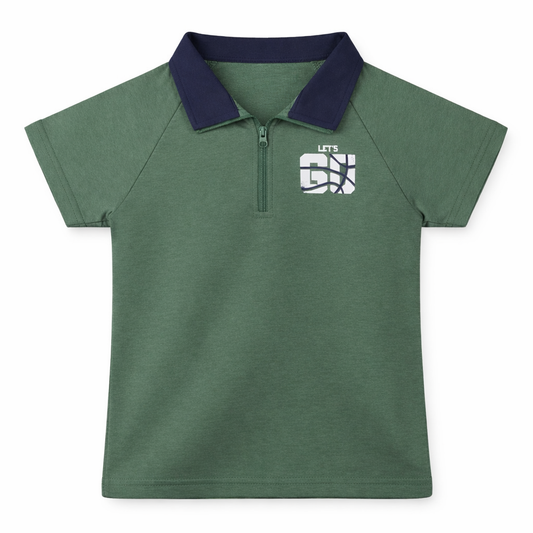 ⁠Green Half-Zip Sport Coord