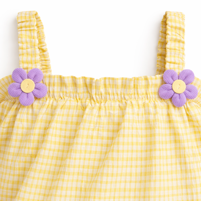 Yellow Gingham daisy Set