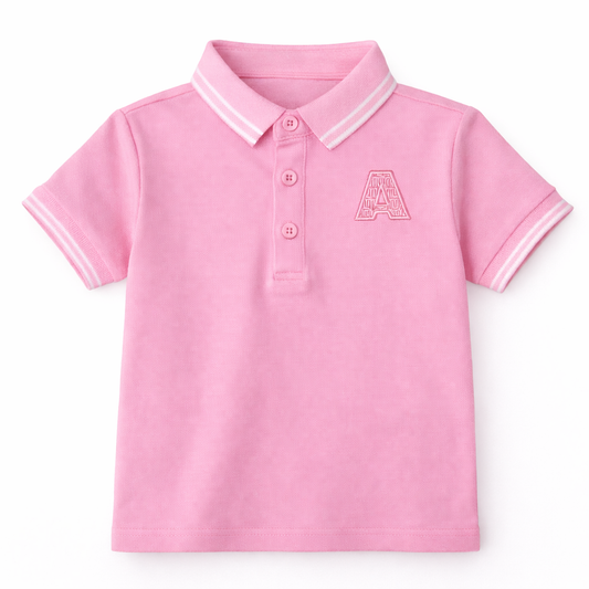 Pink “A” Embroidered Polo T-Shirt