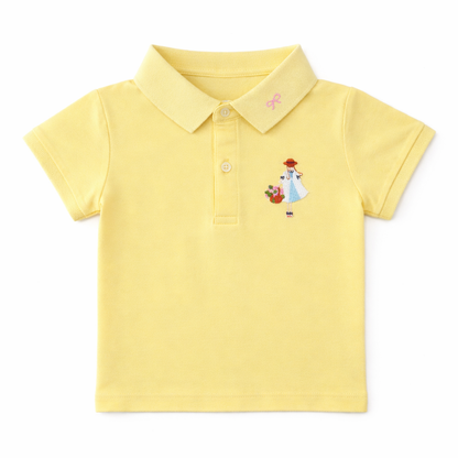 girl Embroidered yellow Polo Tee
