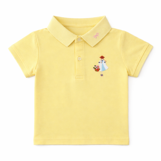 girl Embroidered yellow Polo Tee