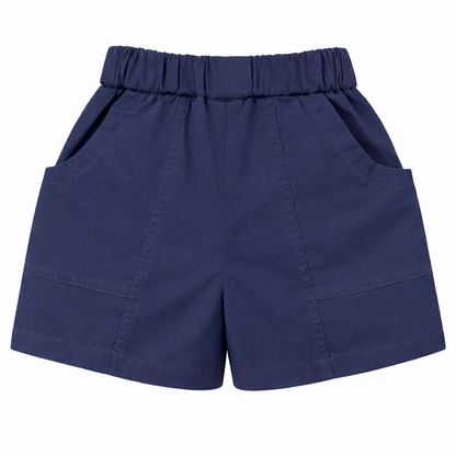 Navy Graphic Pocket Shorts