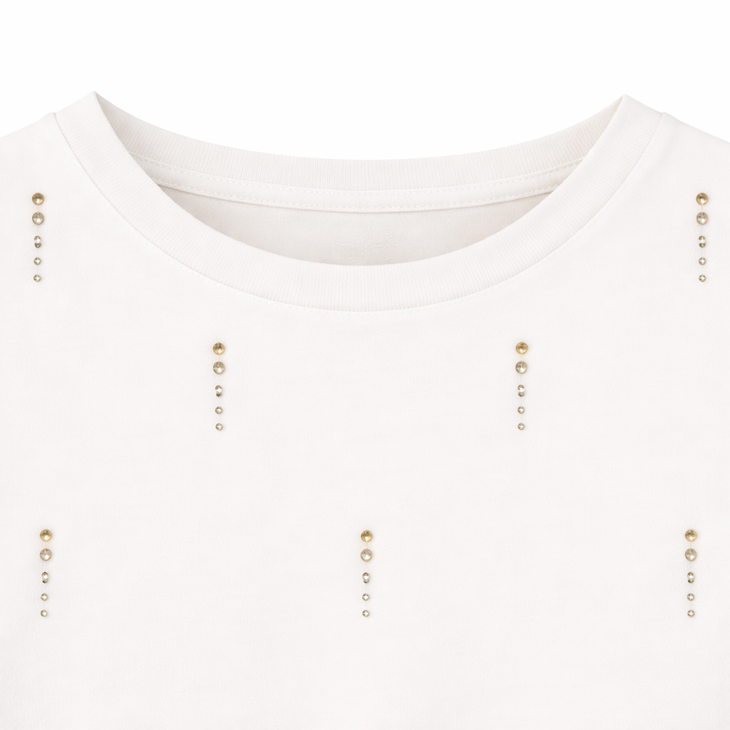 Ivory Studded Sleeveless Top